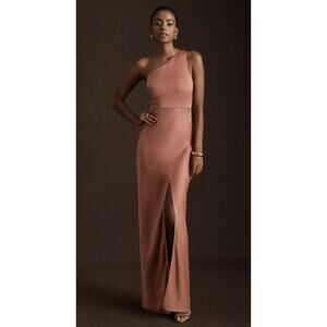 NWT BHLDN Anthropologie Dylan Cocktail Bridesmaid Dress Sedona One Shoulder Maxi